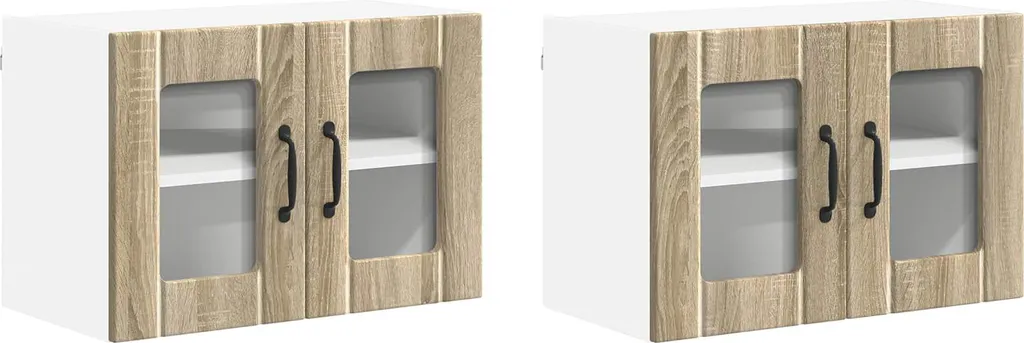 Armadietto Pensile Cucina 2pz Rovere Sonoma 60cm | Legno Moderno