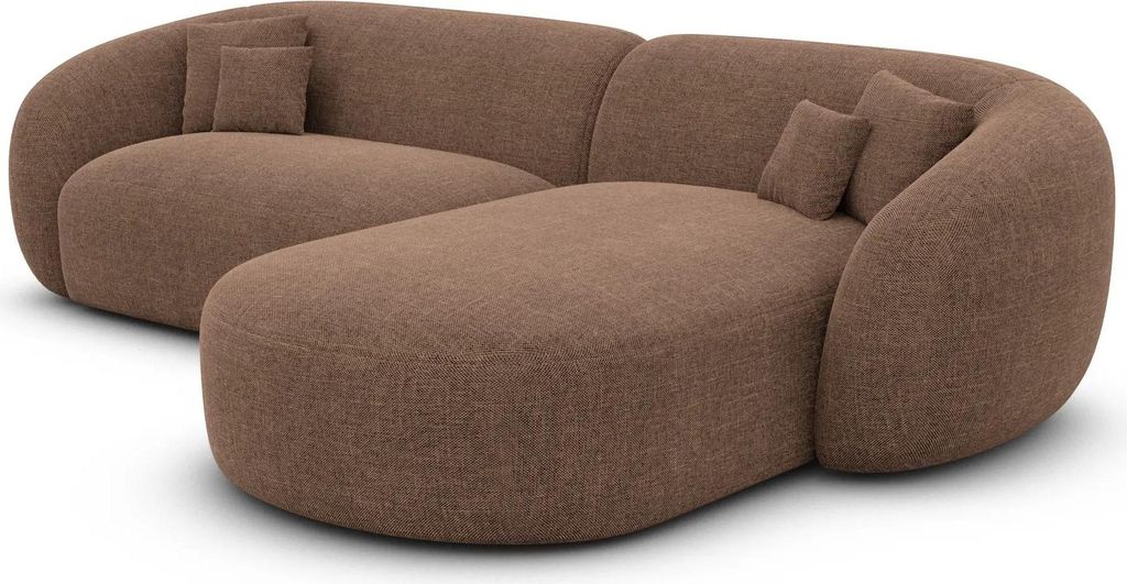 Strukturstoff L-Form Sofa Gaia Braun Rechts