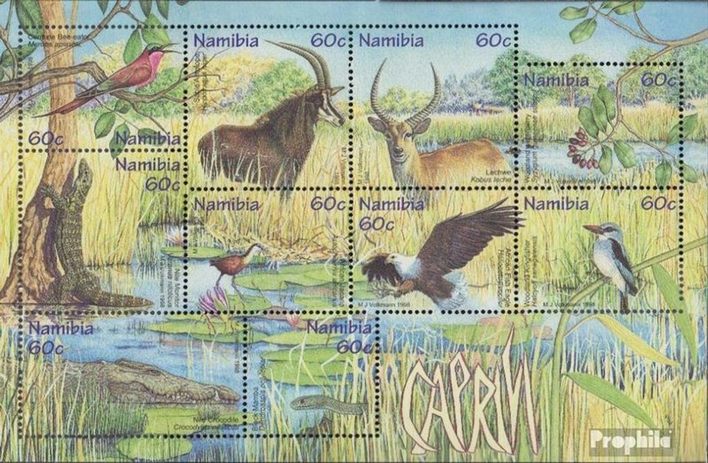 Briefmarken Namibia - Südwestafrika 1998 Mi Block44 Produktbild 