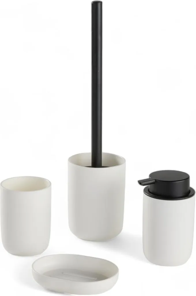 Set 4 Accessori Bagno Colorati BATHROOM - Kit Toilette Originale