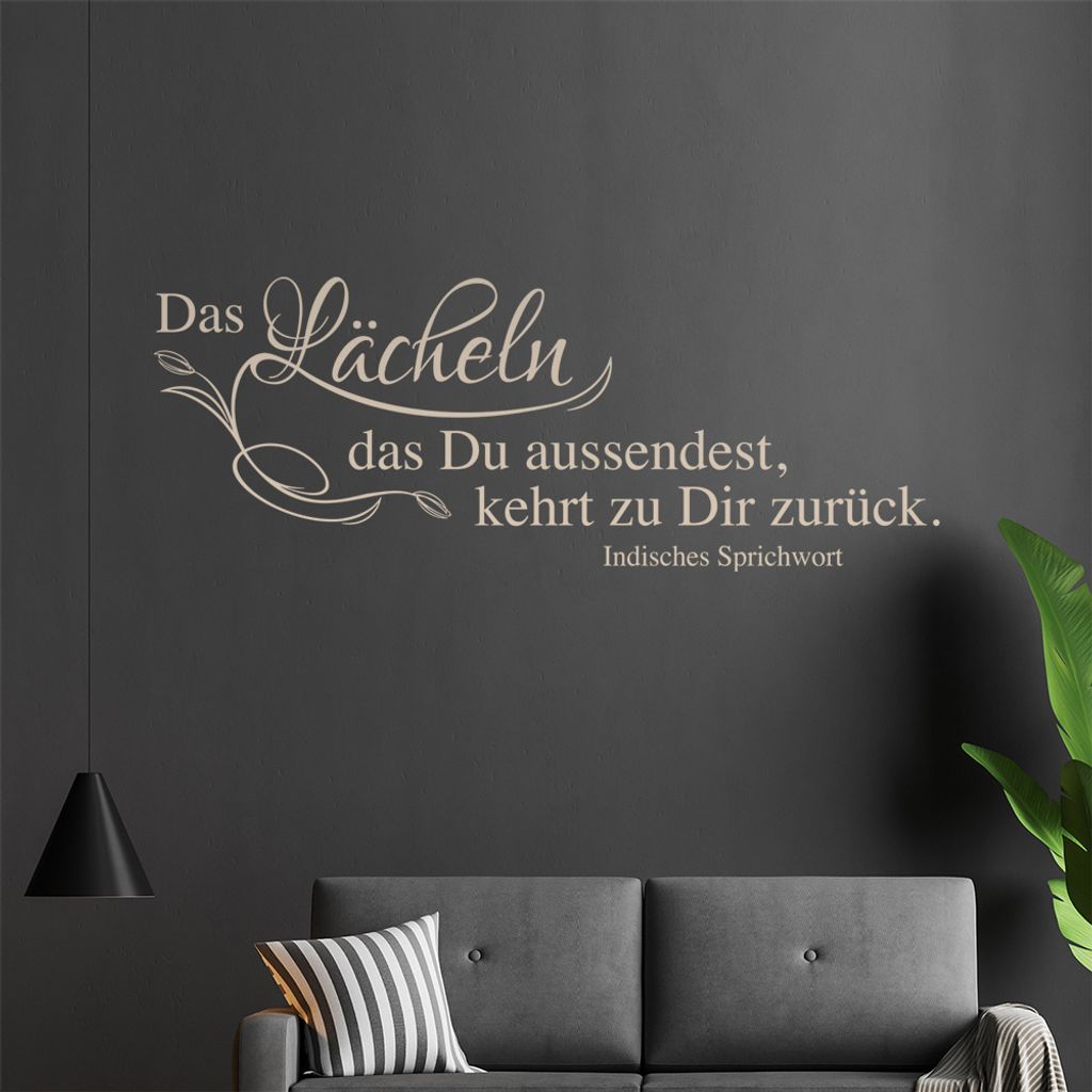 Das Lächeln das Du... Wandtattoo in 6 Größen - Wandaufkleber Wall Sticker - Dekoration, Küche, Wohnzimmer, Schlafzimmer, Badezimmer