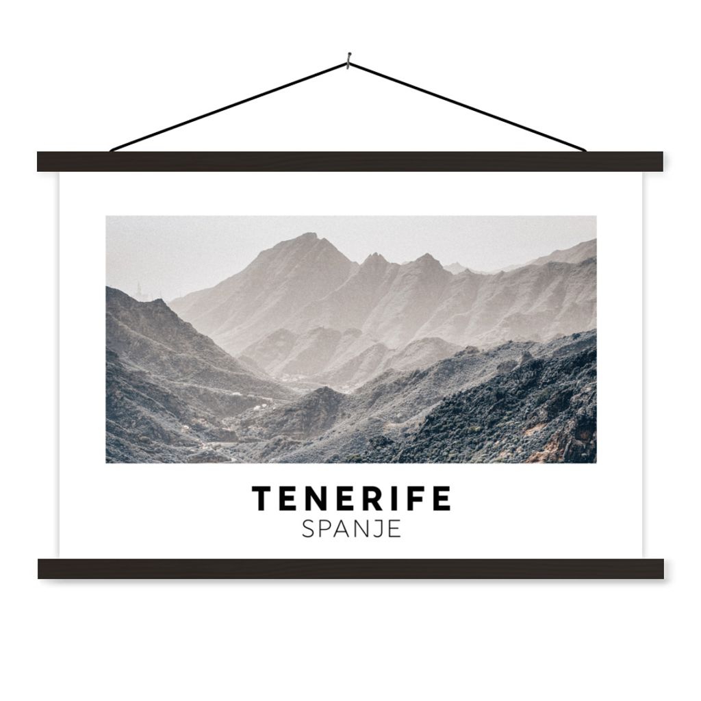 MuchoWow Textilposter Teneriffa - Spanien - Steine 90x60 cm mit schwarzem Rahmen - Aufhängungssatz