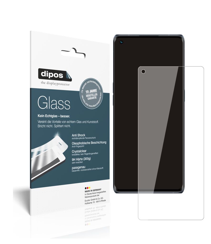 2x Schutzfolie für Oppo Reno5 Pro 5G - Anti-Shock 9H Folie dipos Glass Kunststoffglas