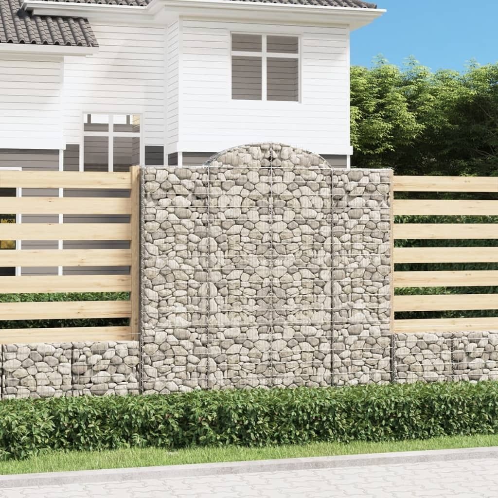 Maison Exclusive - Gabionen mit Hochbogen 12Stk. 200x50x200/220cm Verzinktes Eisen