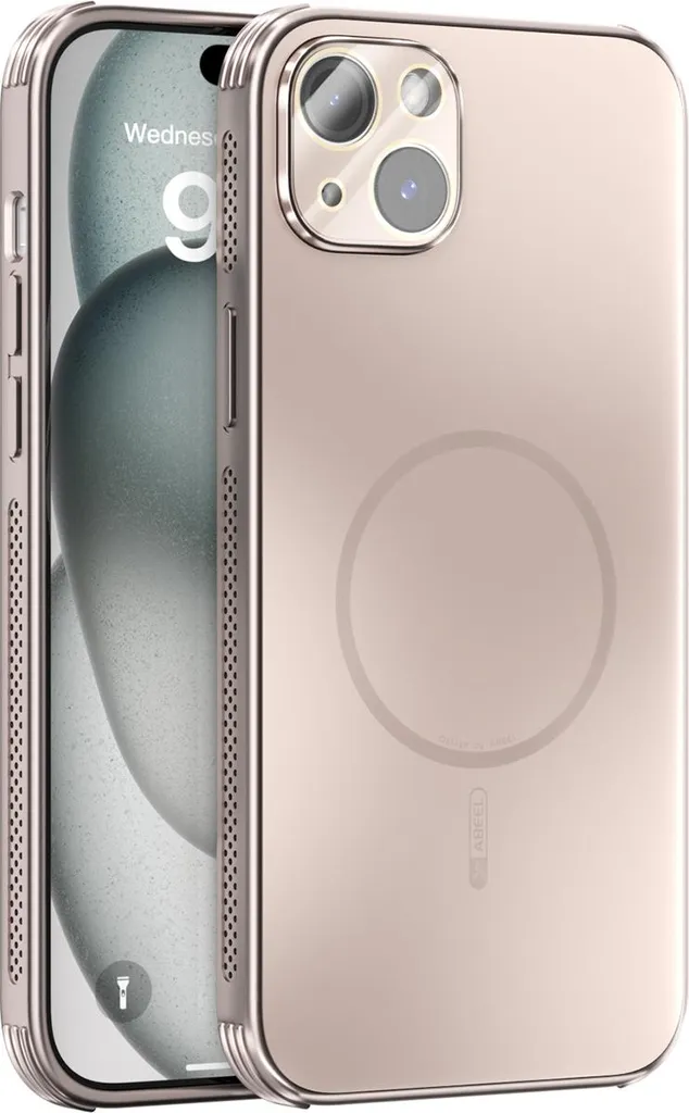 Cover Magnetica iPhone 15 Plus Oro - Custodia PC+TPU Opaca Antiurto