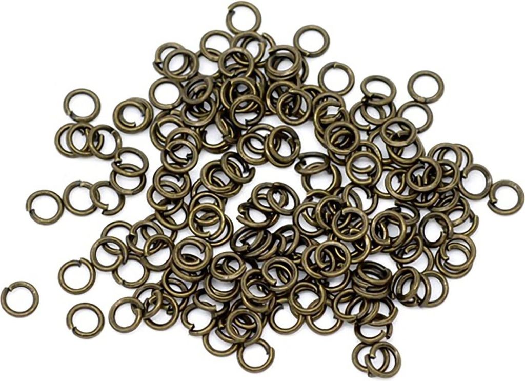 1500 Verbindungsringe, Biegeringe, Binderinge 4 mm antikbronze