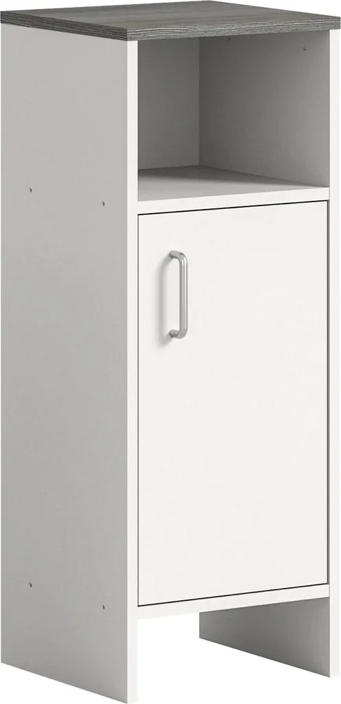 Meuble de Rangement Salle de Bain Blanc - Commode en Bois Rootz 32x82 cm