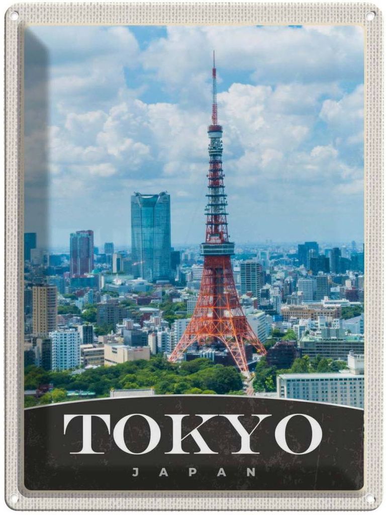 vianmo Blechschild 40x30 cm Tokyo Stadt Urlaub Japan Asien Bildmotiv Reisemotiv Abenteuer Reisen Straße