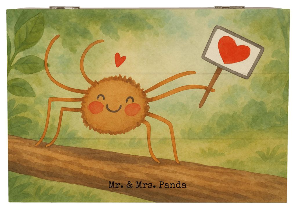 Mr. & Mrs. Panda Box Spinne Agathe Motivation Design 22 x 15 cm - Weiß - Geschenk, Glück, schatztruhe, Dankeschön, Liebe, fotobox, Aufbewahrungs...