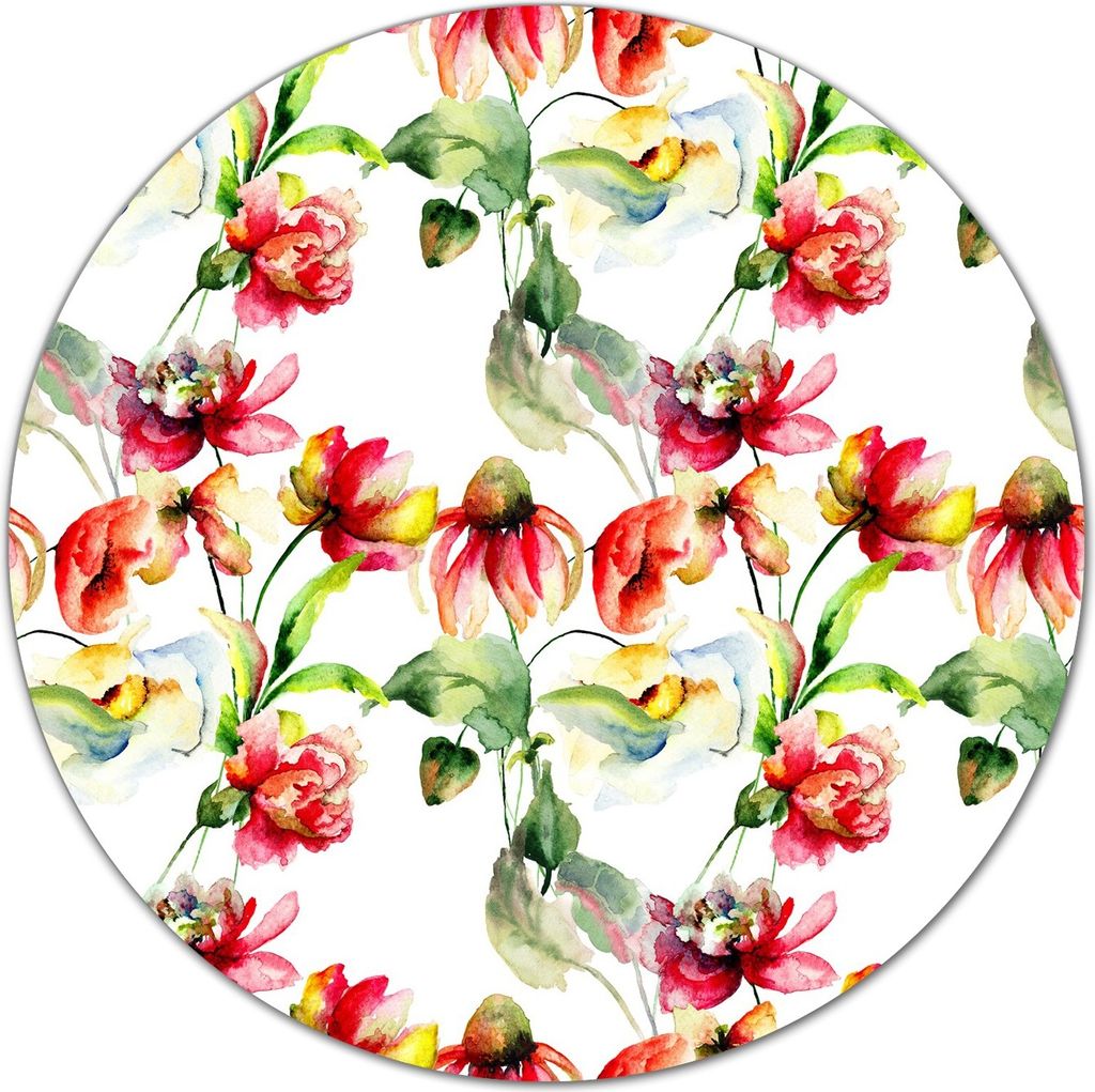 Herd-Abdeckplatte Glas Schneidebrett Ceranfeld-Abdeckung - 40 cm - Blumen Farbenfroh