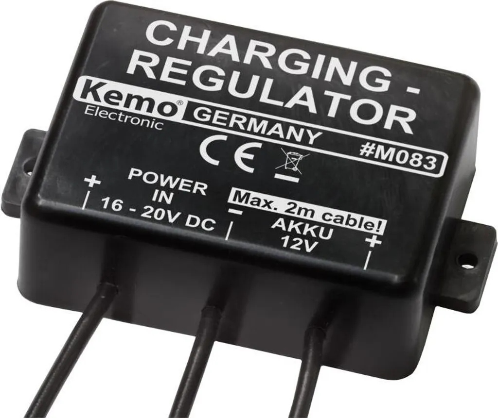 Régulateur de charge 12V pour panneau solaire et batterie Kemo Modèle M083