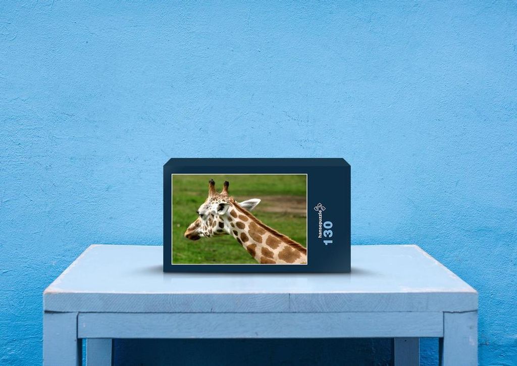 hansepuzzle 74340 - Giraffe Puzzle, 130 Teile, Tierwelt, 28,7 x 20,0cm mit hochwertiger Aufbewahrung, Kartonbox und wiederverschließbarem Beutel
