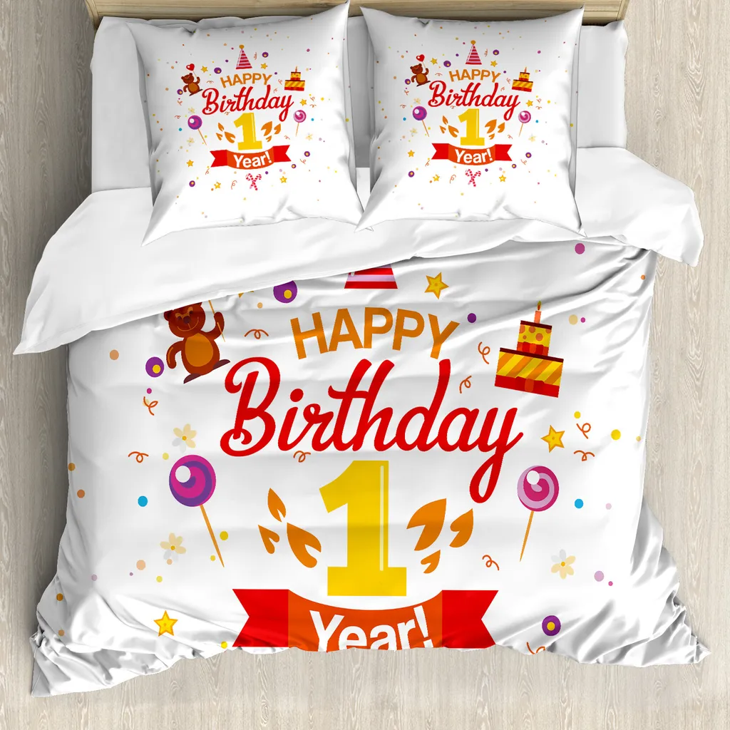 Offerta Copripiumino ABAKUHAUS 155x220 Antiacaro Orsetto Compleanno