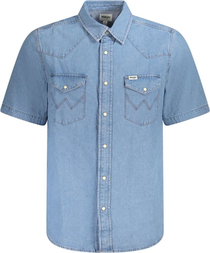 Kurzarm Denimhemd Western mit Taschen Wrangler 112362375 : Größe - S Größe: S