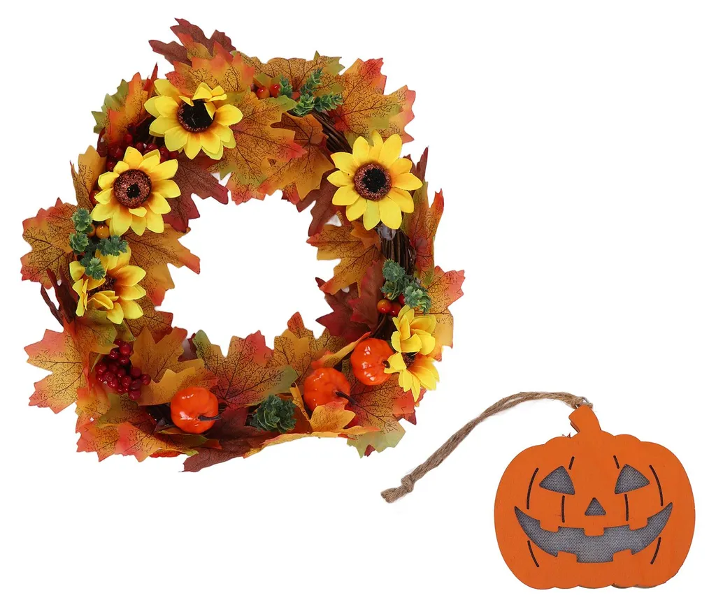 Couronne lumineuse citrouilles : déco Halloween durable et sans pose