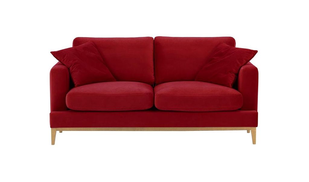 SLF24 - 2,5-Sitzer-Sofa Covex Wood - rot - Velluto 7