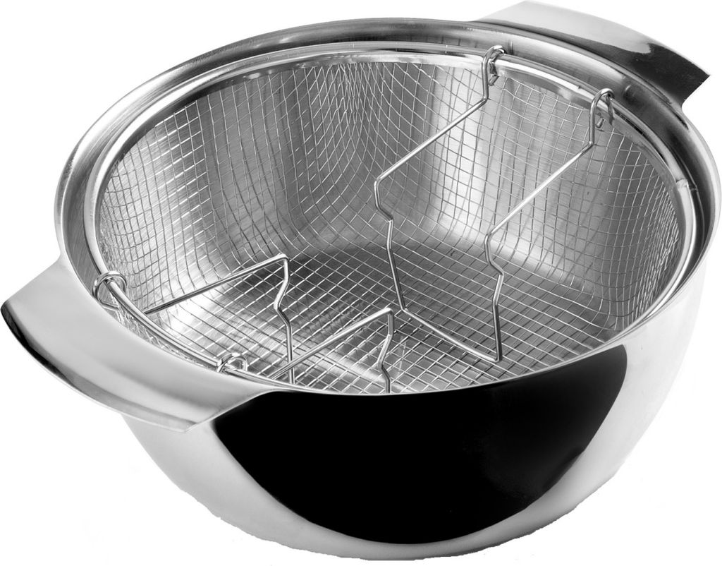Ibili Korbpfanne, Edelstahl 18/10, 24 cm, 3,75 l, Silber