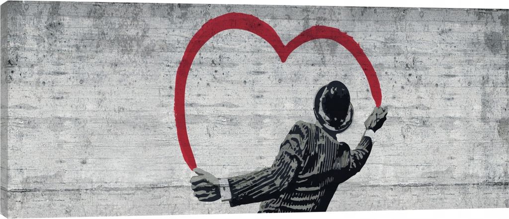 Leinwandbilder Street ARt Banksy 145x45 cm Modern Panorama XXL Canvas Bilder Leinwandbild Leinwand Bilder Schlafzimmer Wohnzimmer Wandbilder Kunstd...