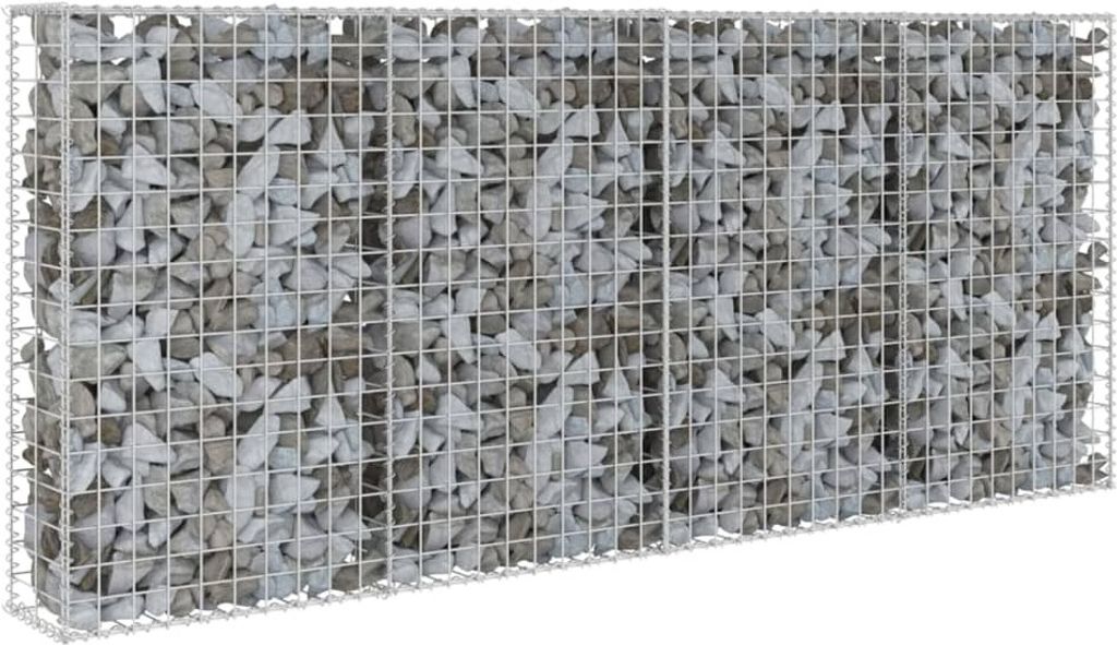 vidaXL Gabionenwand mit Abdeckung Verzinkter Stahl Produktbild 