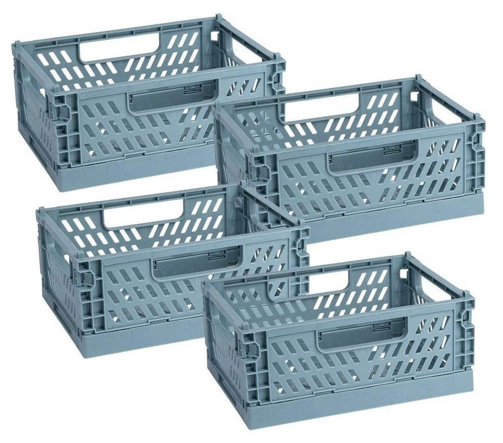 Faltbare Kisten | stapelbar | robust | faltbare Aufbewahrungsbox | faltbare Kunststoffbox (20 x 15 x 9 cm | 4)