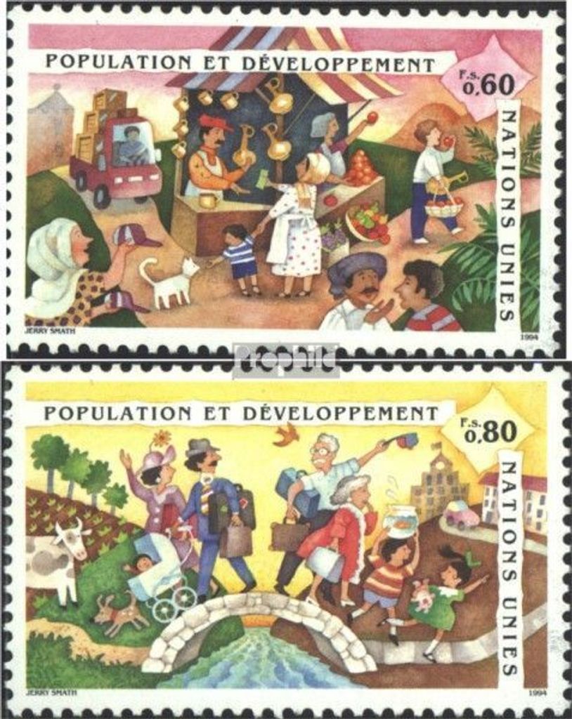 Briefmarken UNO - Genf 1994 Mi 254-255 (kompl.Ausg.) gestempelt ICPD-Konferenz