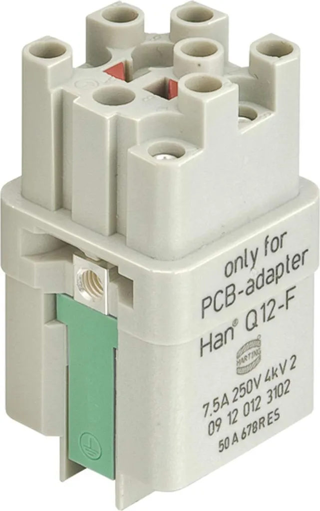 HARTING Han Q12/0 Inserto femmina (F) Connessione a crimpare / Quick-Lock (PE), 12 poli + PE 250 V, 7,5 A - 1 pezzo