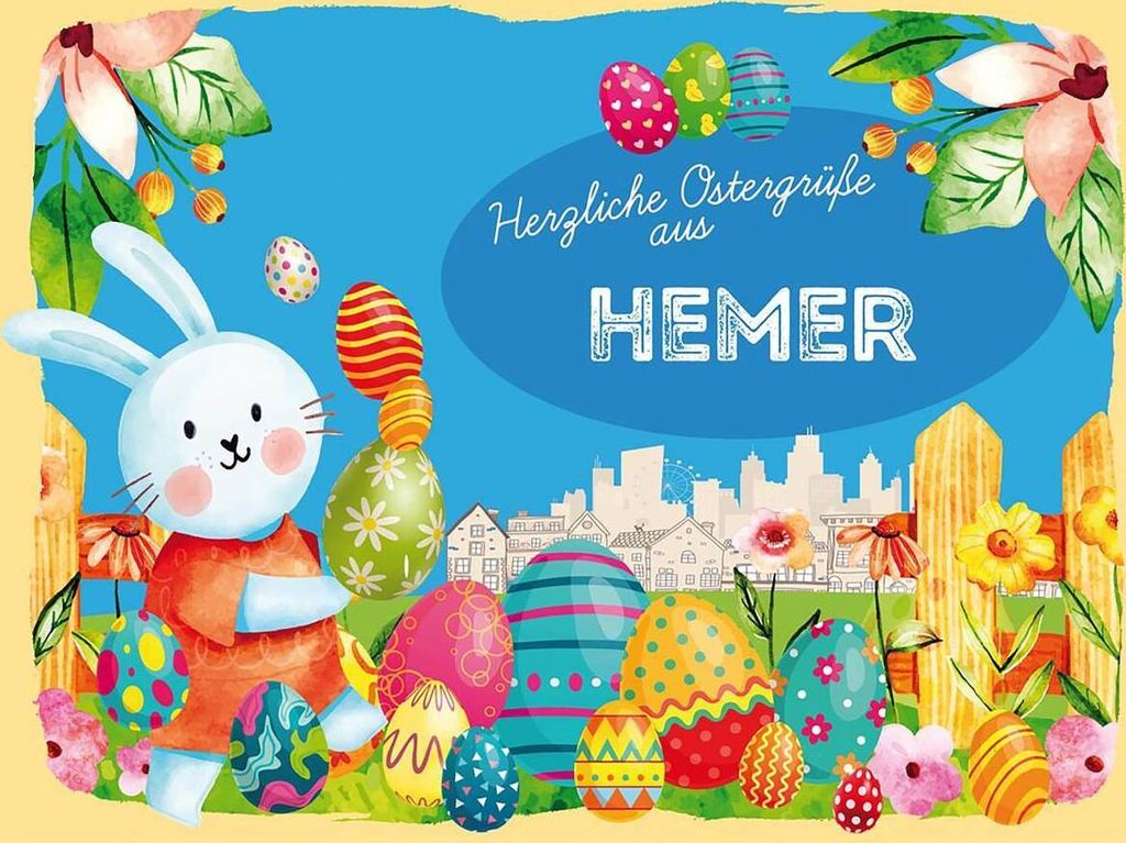 vianmo Holzschild 30x40 cm Ostern Ostergrüße HEMER
