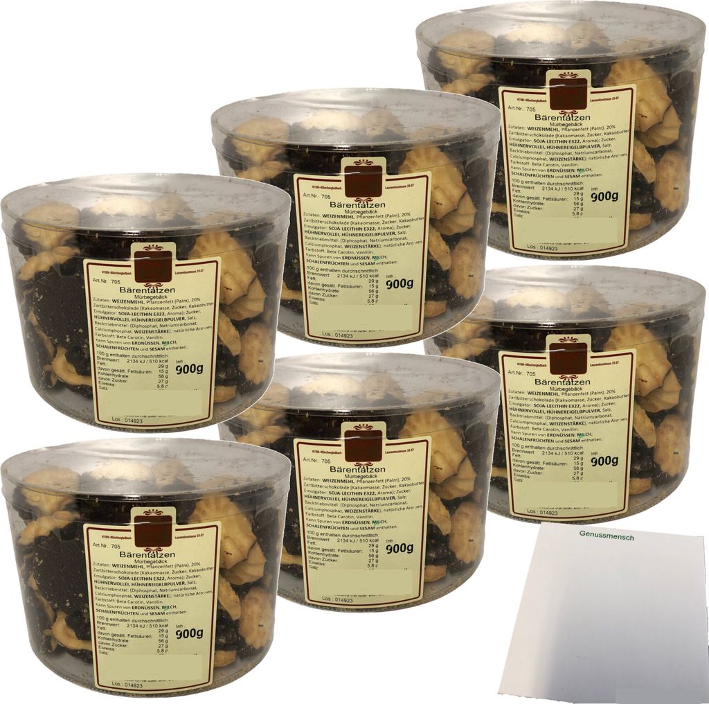 Esser Bären-Tatzen Kekse mit Schokolade 6er Pack (6x900g Produktbild 