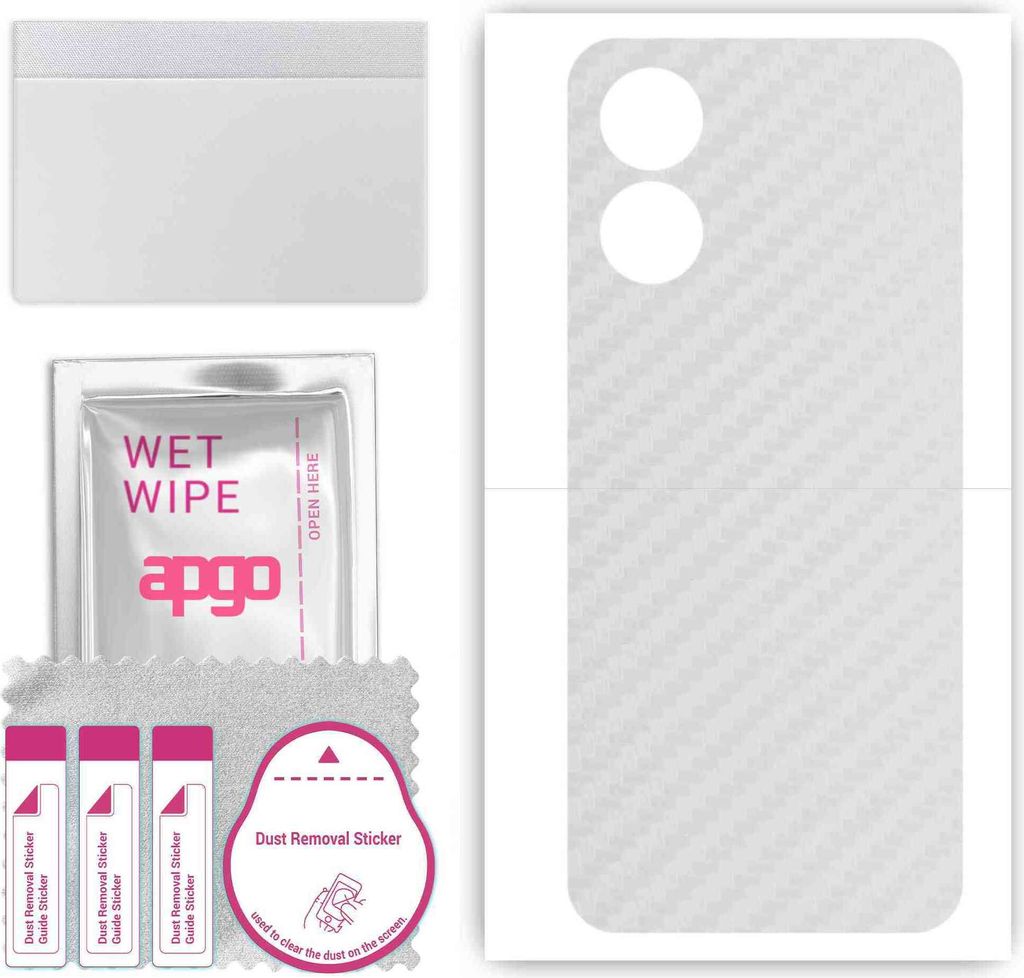 apgo Rückseite Schutzfolie, Skin, kompatibel mit Oppo A17, Hinten Displayschutzfolie aus Vinylfolie, kratzfest, einfache Montage - Transparenter K...