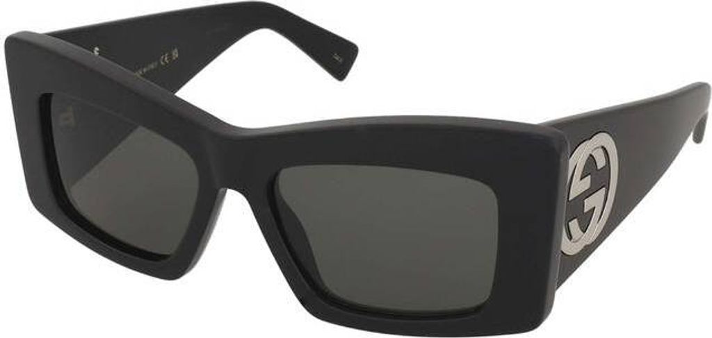 GUCCI GG1842S (001) Oversize-Sonnenbrille aus schwarzem Acetat mit grauen Gläsern