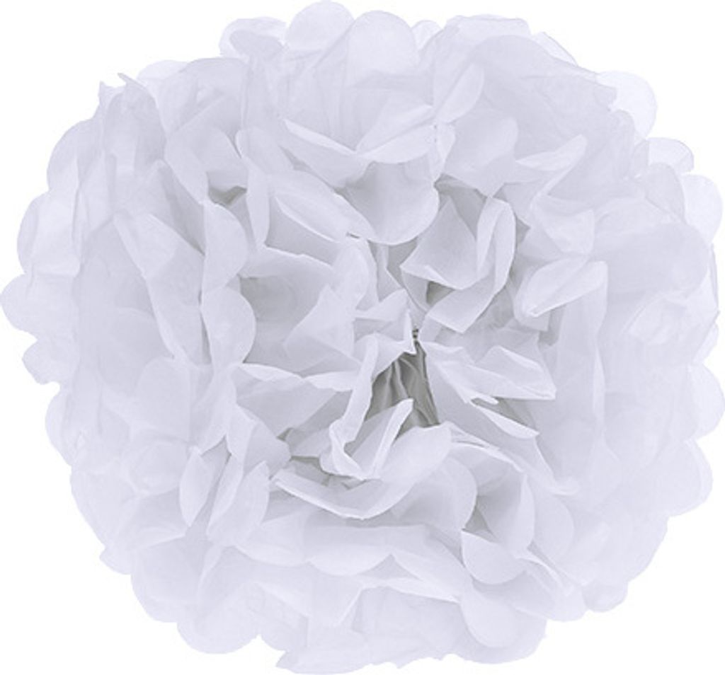 Pompom Papier Weiß Deko Party Hochzeit Ø30cm 5St