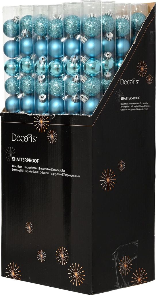 Weihnachtskugeln Kunststoff 3cm 14er Set - Folkloreblau