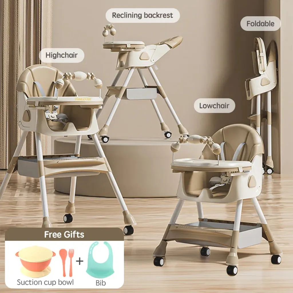 Chaise haute bébé compacte et pliable Kaki : finis les repas difficiles - 2