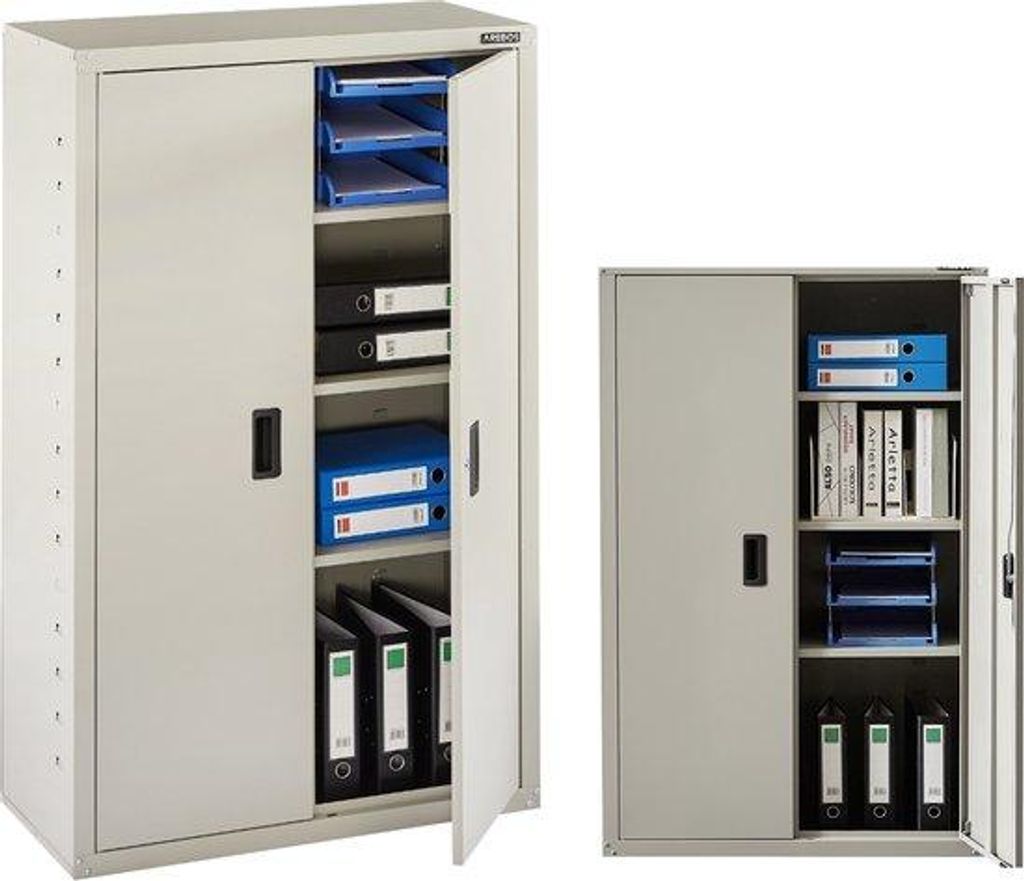 Metall-Archivschrank Grau 140x90x40cm Produktbild 