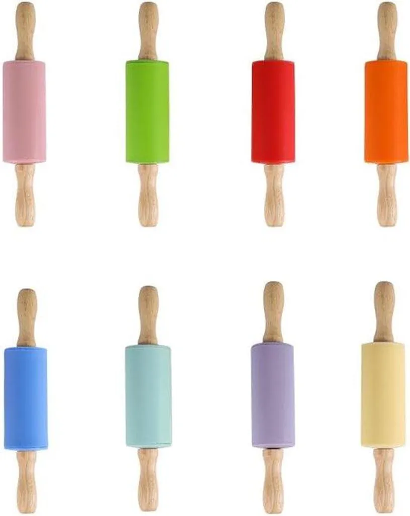 Rouleau de cuisine antiadhésif fini la pâte qui colle lot de 2 bois