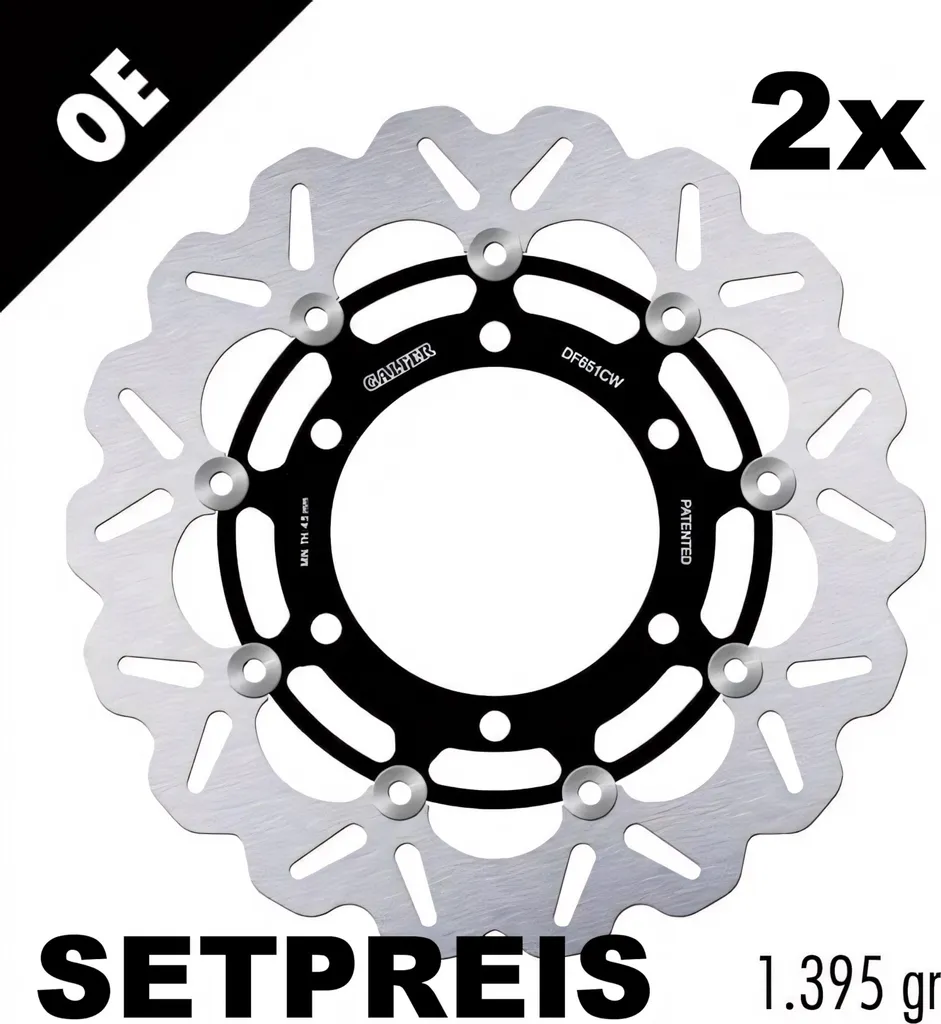 Kit disques de frein Galfer DF651CW WAVE flottant Triumph Daytona 310mm