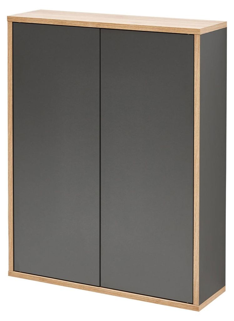 BadeDu MINHO Hängeschrank 60 cm in Anthrazit Moderner Skandinavischer Stil für stilvolle Ordnung in jedem Raum