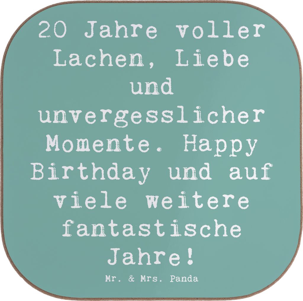Mr. & Mrs. Panda Tischuntersetzer Spruch 20. Geburtstag Feiern - Meeresbrise - Geschenk, Teenagerzeit, Happy Birthday, bieruntersetzer, Lachen, gl...