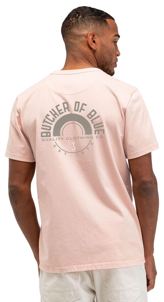 Rosa T-Shirt mit Aufdruck Butcher of Blue, Rundhals