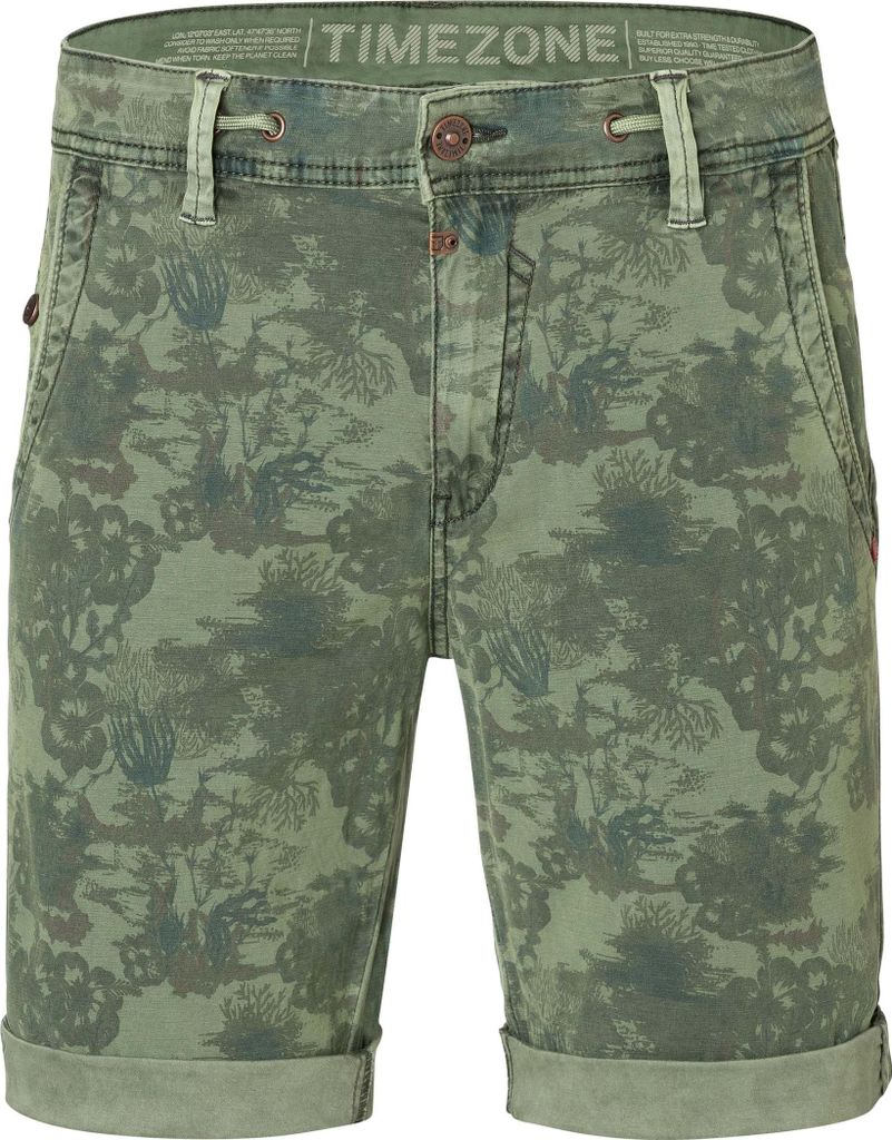 Timezone Gemusterte Bermuda Shorts mit Design Größe: 33W