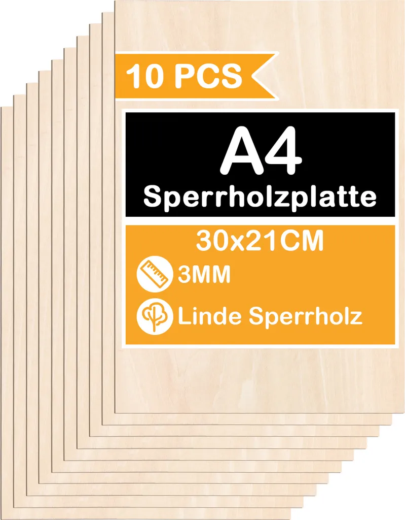 Legno Compensato A4 3mm Aopunly 30 Pezzi | Ottimizzato per CNC e Laser