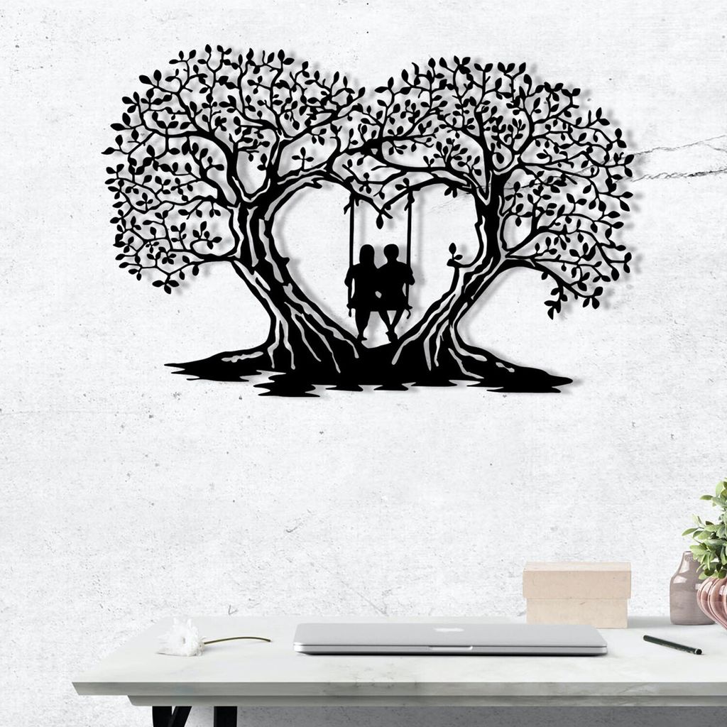Wallity, Love, decorazione murale, nero, metallo, 65 x 43 Immagine del prodotto 