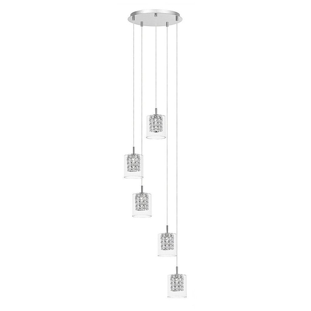 Rabalux 3117 Pendelleuchte 5 Spots Duchess, G9, silber, rund, Modern, ø390mm