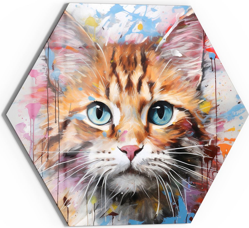DEQORI Glasbild Echtglas 55x48 cm 'Feliner Farbrausch' Wandbild Bild modern Deko