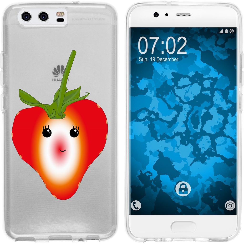 PhoneNatic Case kompatibel mit Huawei P10 Plus Silikon-Hülle Sommer Erdbeere M4