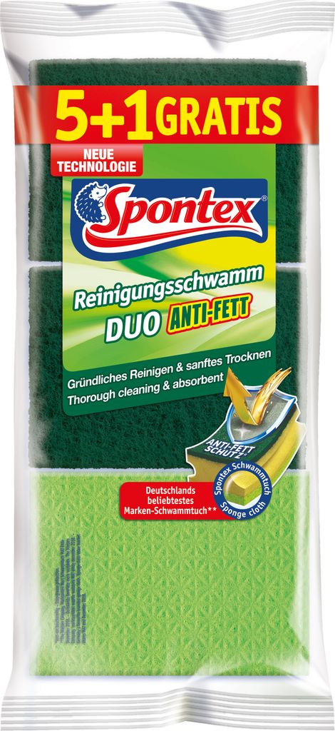 Spontex Reinigungsschwamm Duo Anti-Fett f. sort. 6er Pack Produktbild 