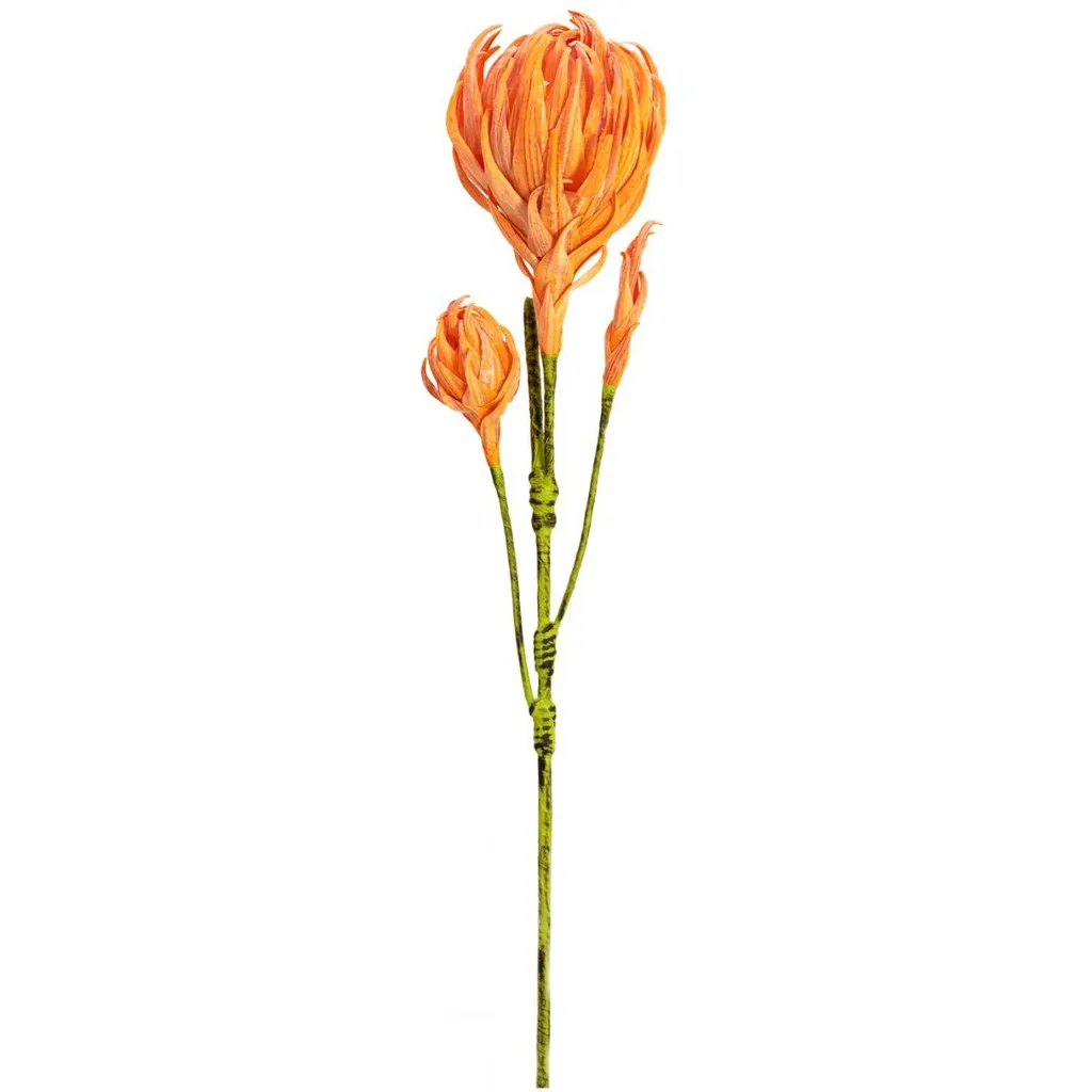 Décoration florale orange : branche de dahlia artificielle pour mariage