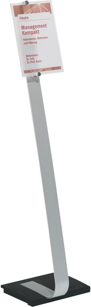 DURABLE Info-Bodenständer CRYSTAL SIGN STAND A4, 481823 silber