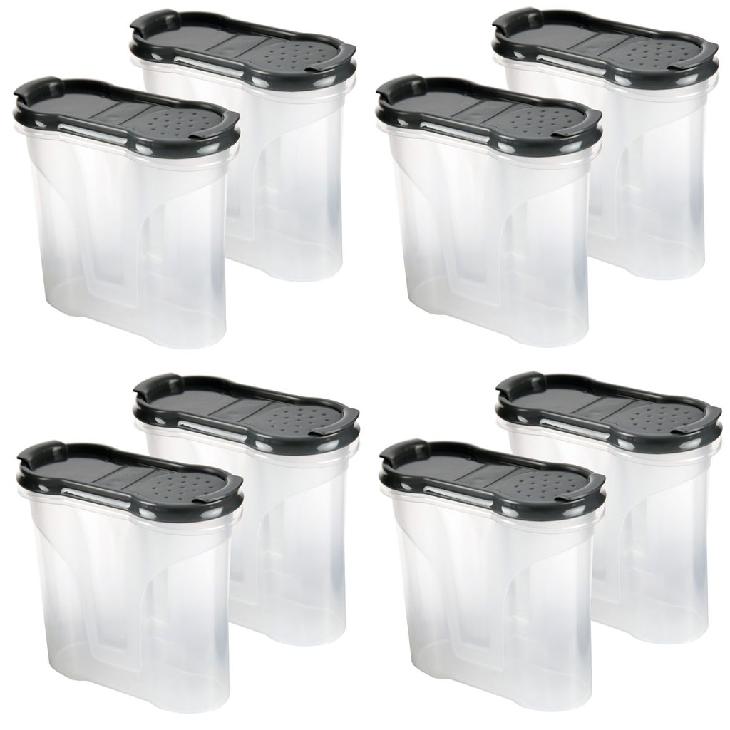 Gewürzdosen 300ml  8er Pack - Schwarz - Aufbewahrungsboxen Produktbild 