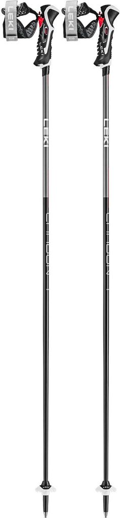 Leki Carbon 14 3D Black/Dark Anthracite/Bright Red 125 cm Ski-Stöcke